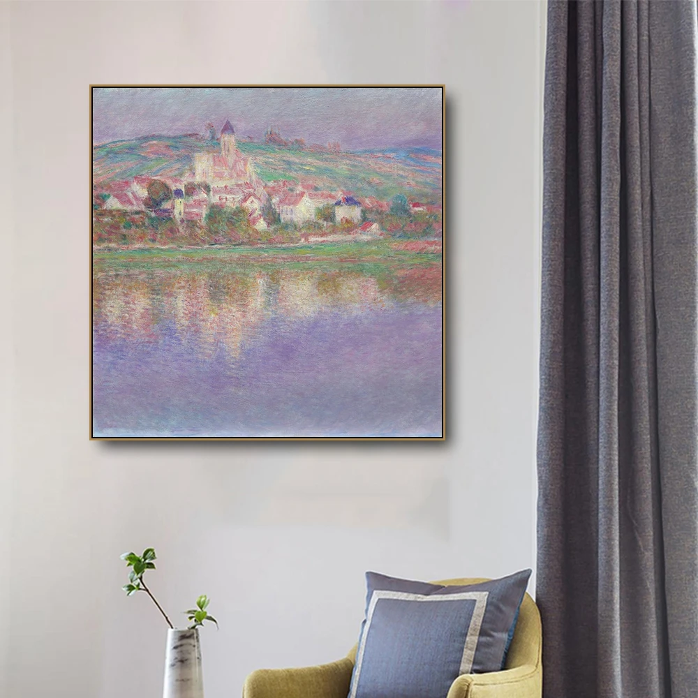

Painting & Calligraphy Vetheuil at Sunset Claude Monet Canvas Decor Picture Poster For House Living Room Bedroom Home Wall Art