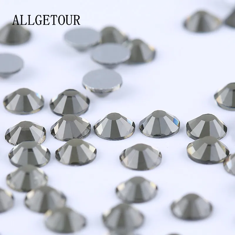 Allgetour ss3-ss30 черный diamon Блестящий Кристалл Стразы аппликация Flatback Номера для