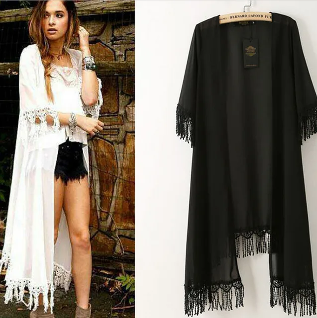 Women Cotton Beach Cover Ups Long Chiffon Caftan Plage Kaftans Tunics