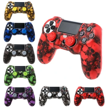 

Skull Silicone Gamepad Cover Case + 2 Joystick Caps For PS4 Pro Slim Controller
