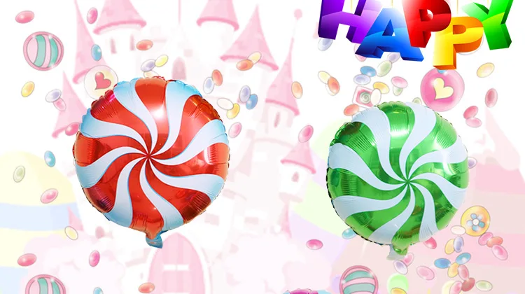 18 дюймов круглый леденец алюминиевый шар детские праздничные принадлежности День Рождения украшения детские игрушки фольга надувные шары