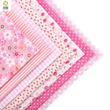 Hot Pink Floral Design Patchwork Cotton Fabric Fat Quarter Bundle Sewing Patchwork For Bags Clothes 7pcs/lot 50x50cm A1-7-1