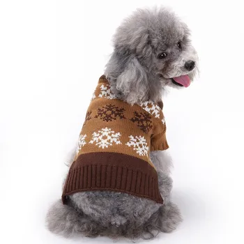 

New Autumn/winter Wool Pet Dog Sweaters Christmas Snowflake Pattern Knitting Sweater for Medium and Big Dog Pet Clothes