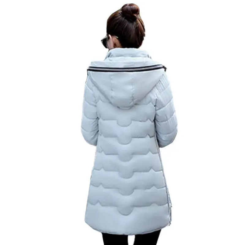New Wadded Winter Jacket Women Cotton Long Jacket Fashion 2017 Girls Padded Slim Plus Size Hooded Parkas Stand Collar Coat C423