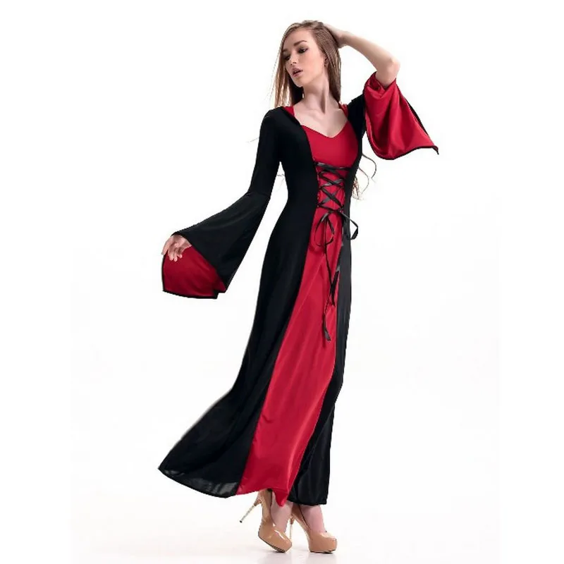Coshome Medieval Cosplay Costumes Women Wizards Long Evening Dress Adult Halloween Princess Party Games Luxury Queen Gothic Clothing (3)