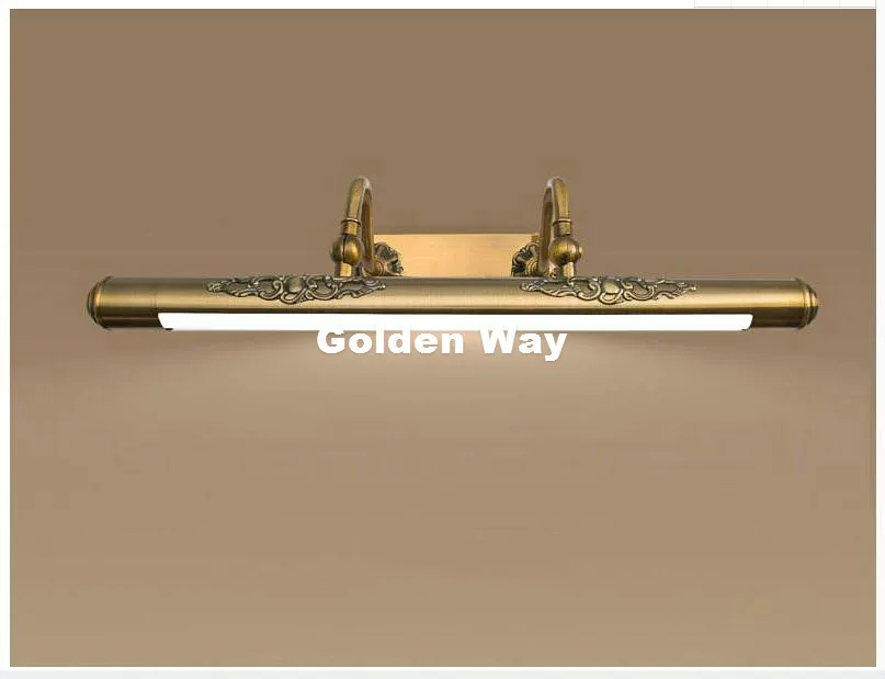 شحن مجاني ديكورا مرآة الجدار مصباح 110 فولت ~ 220 فولت مصباح الحمام مرآة الفاخرة للماء الرجعية البرونزية مجلس الوزراء الغرور أضواء مرآة