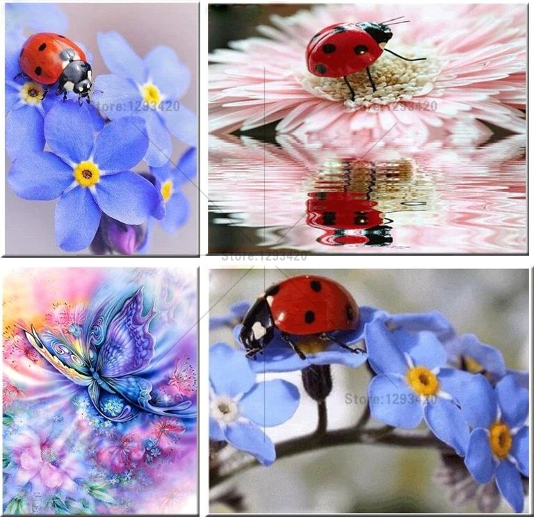 

Full Square Drill 5D DIY Diamond Painting Beetles and butterfly 3D Embroidery Cross Stitch Mosaic Rhinestone Home Decor