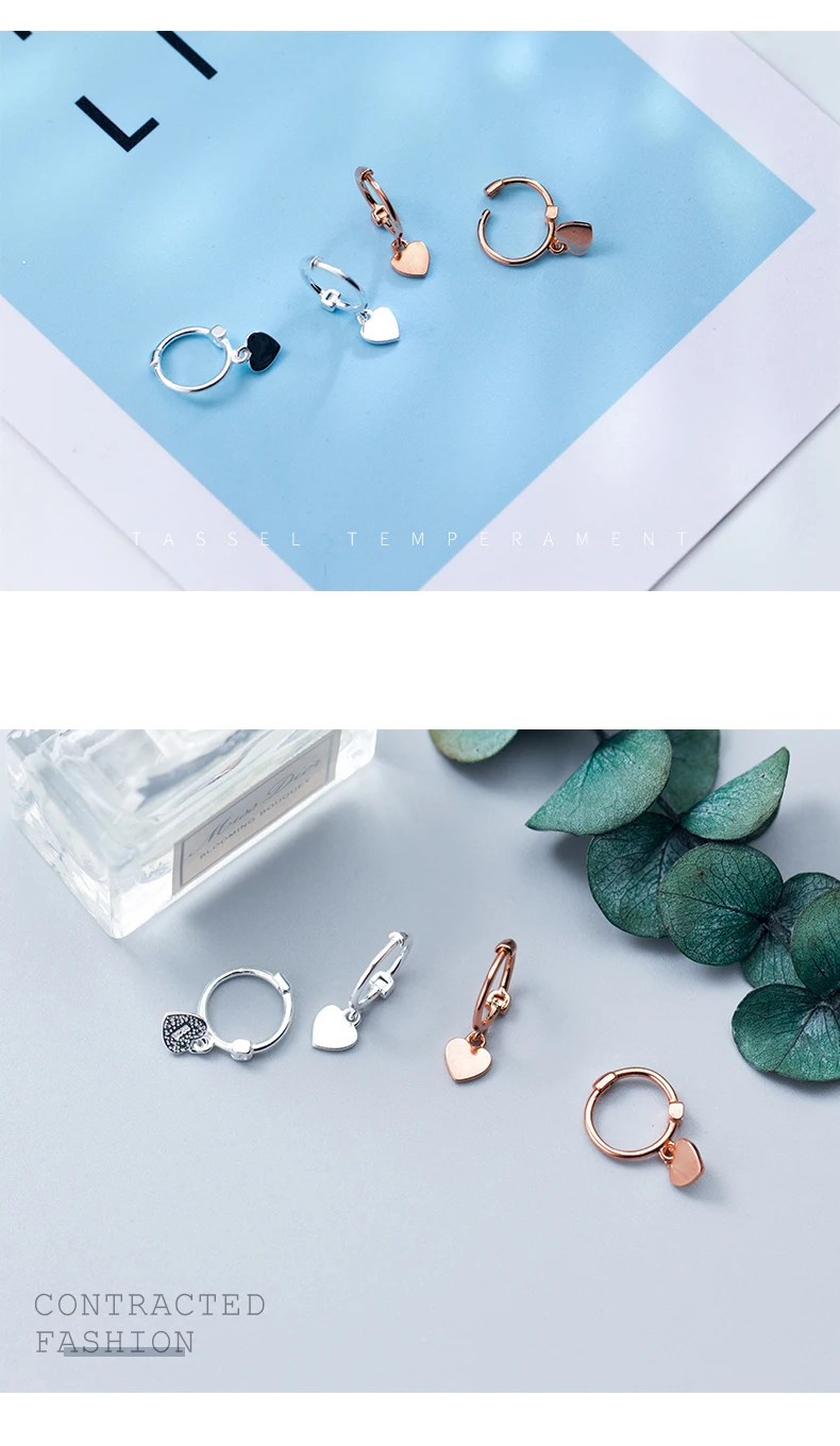MODIAN горячая Распродажа 925 пробы серебряные Простые Свинг серьги-кольца в виде сердца для женщин модные классические очаровательные серебряные ювелирные изделия