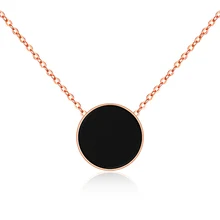 Jeeango 13 мм круглый черный нержавеющая сталь массивные короткие Чокеры ожерелья ключицы цепи розовое золото модные украшения OGX1177
