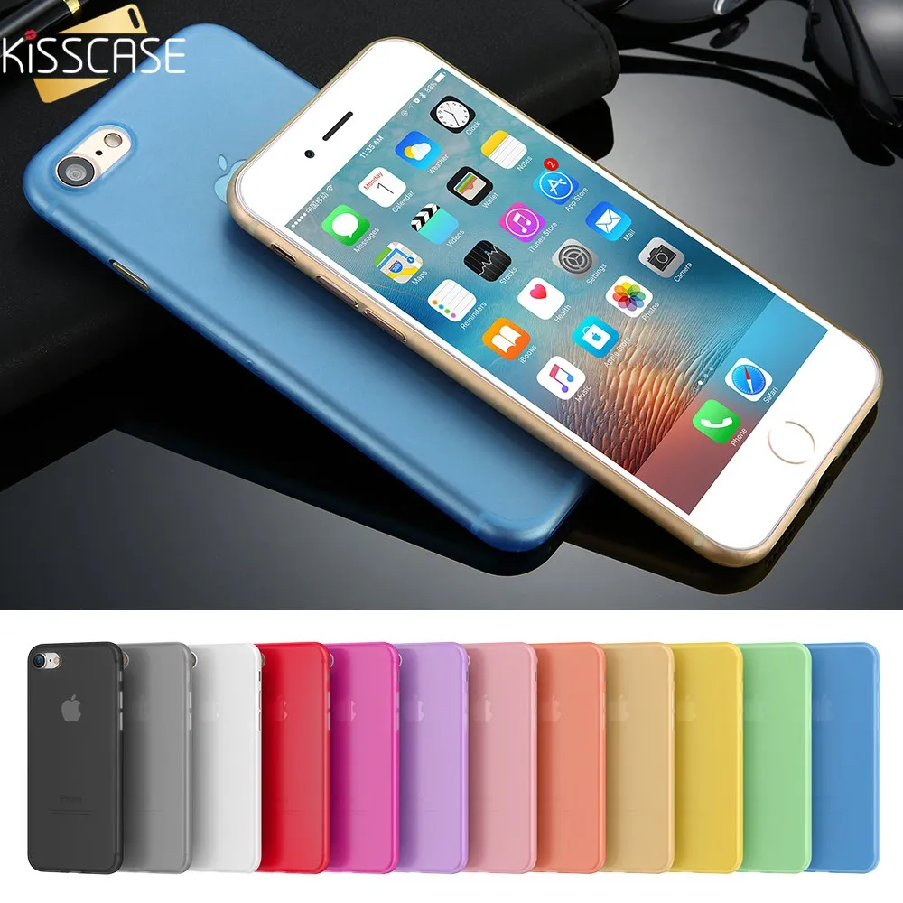 Чехол для телефона KISSCASE Muti-color iPhone X 7 8 6 6S Plus Ультратонкий матовый Жесткий ПК чехол