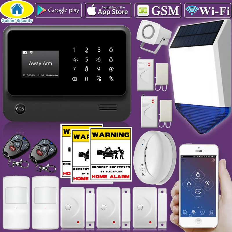 Золотой безопасности G90B плюс Wi-Fi GSM GPRS интегрированный беспроводной приложение управления верхней домашней охранной сигнализации с ip-камерой - Цвет: Kit 4