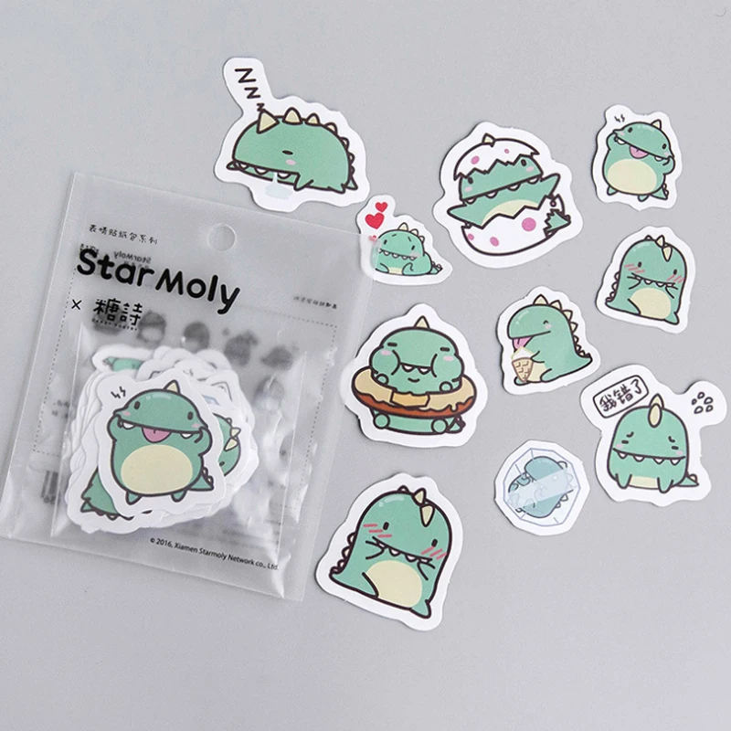 

40 pcs/bag Cute dinosaur paper sticker children diy Handmade Gift Card photo album Scrapbook diary kawaii decoration sticker