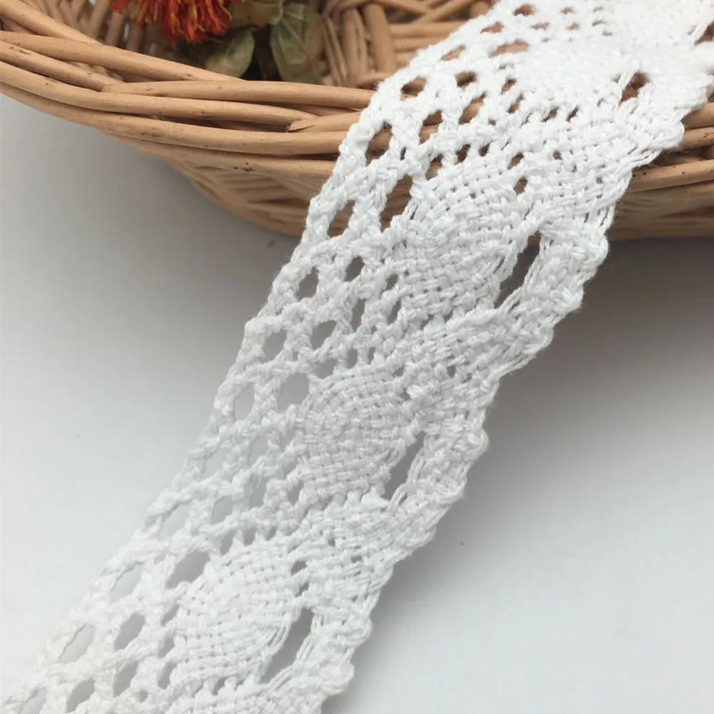 2 meters Sew white Lace Ribbon Trim Guipure 40mm width , Craft Scrapbooking Embroidery DIY Gift Packing 7LS59-3