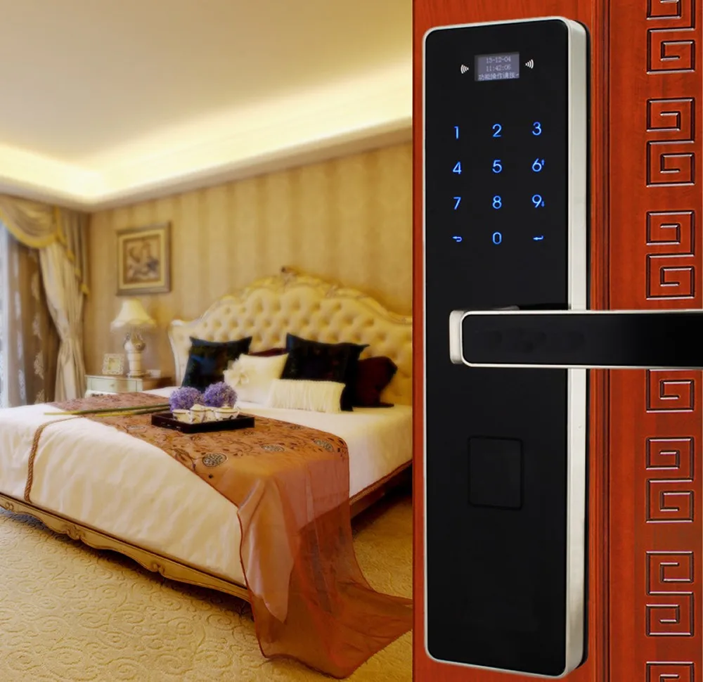 digital touchscreen code door lock entrance anti theft door lock Smart locks Password + Key+card