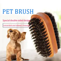 Товары для домашних животных щетка для собак Двухсторонняя щетка для чистки свиной волос щетка для ухода за волосами собаки яркие