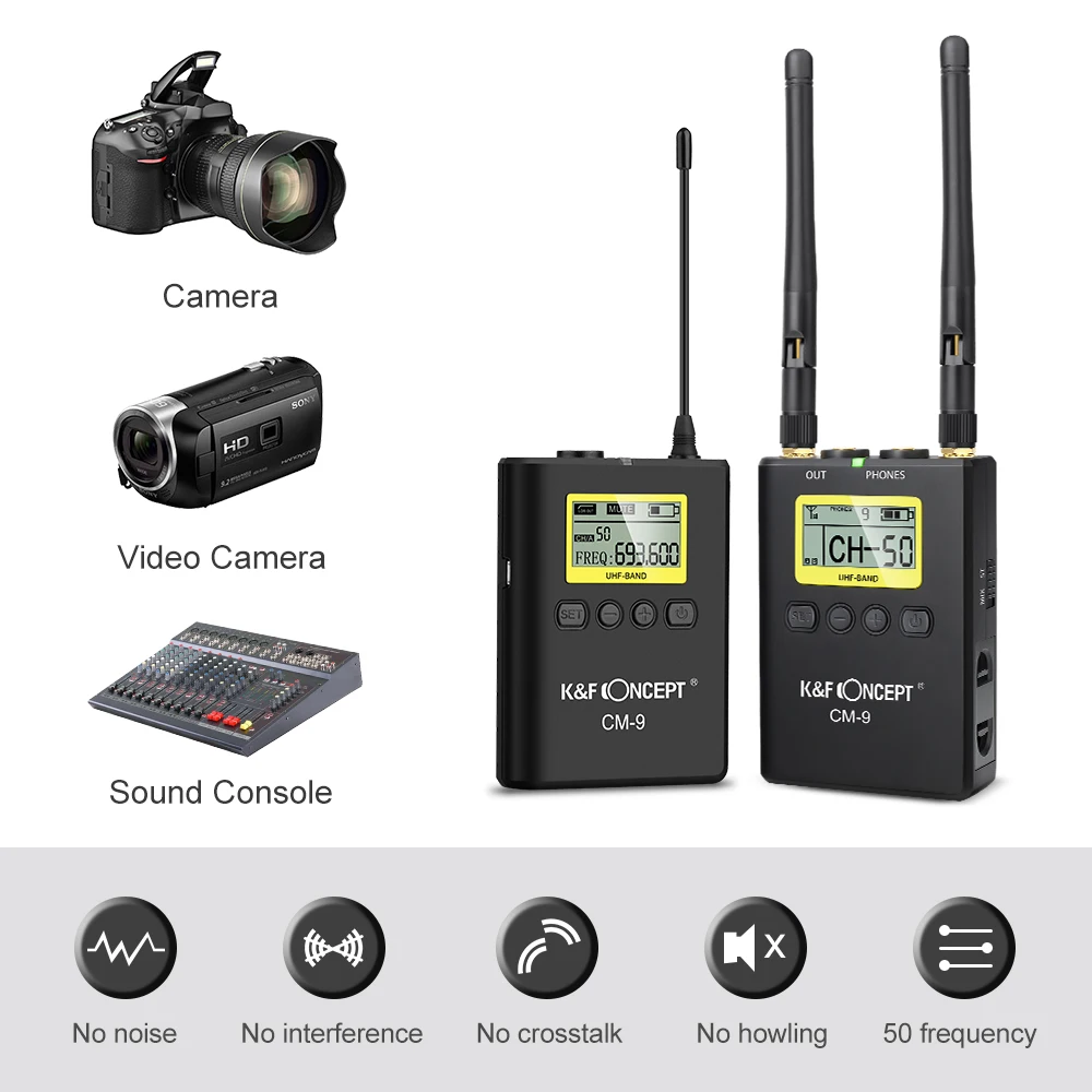 K&F Concept CM-9 Professional UHF Wireless