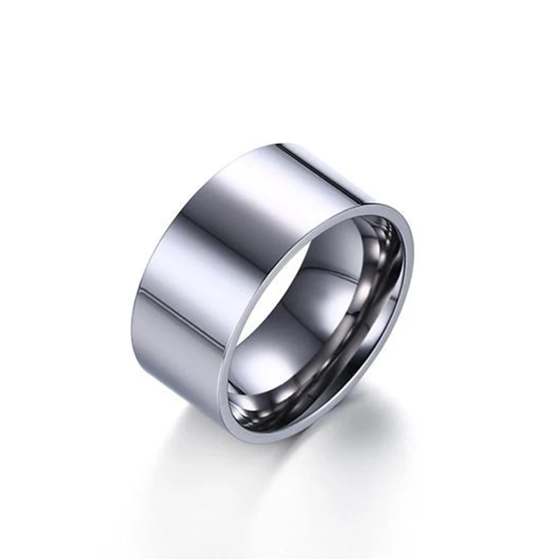 10 мм ширина обручальное кольцо для женщин Серебряное розовое золото-цвет женское из нержавеющей стали Ювелирное кольцо оптом никогда не выцветает - Цвет основного камня: Silver