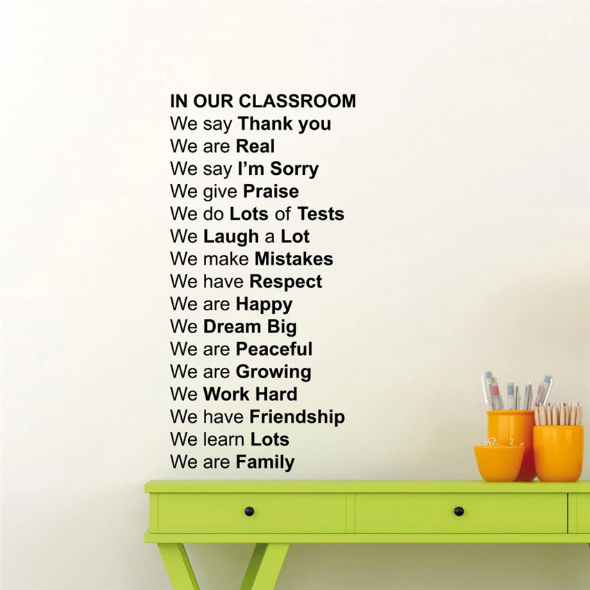 

Classroom Rules Education Poster Gift Vinyl Sticker School Decor Home Decor Wall Decor living Modern Design Wall Sticker D496