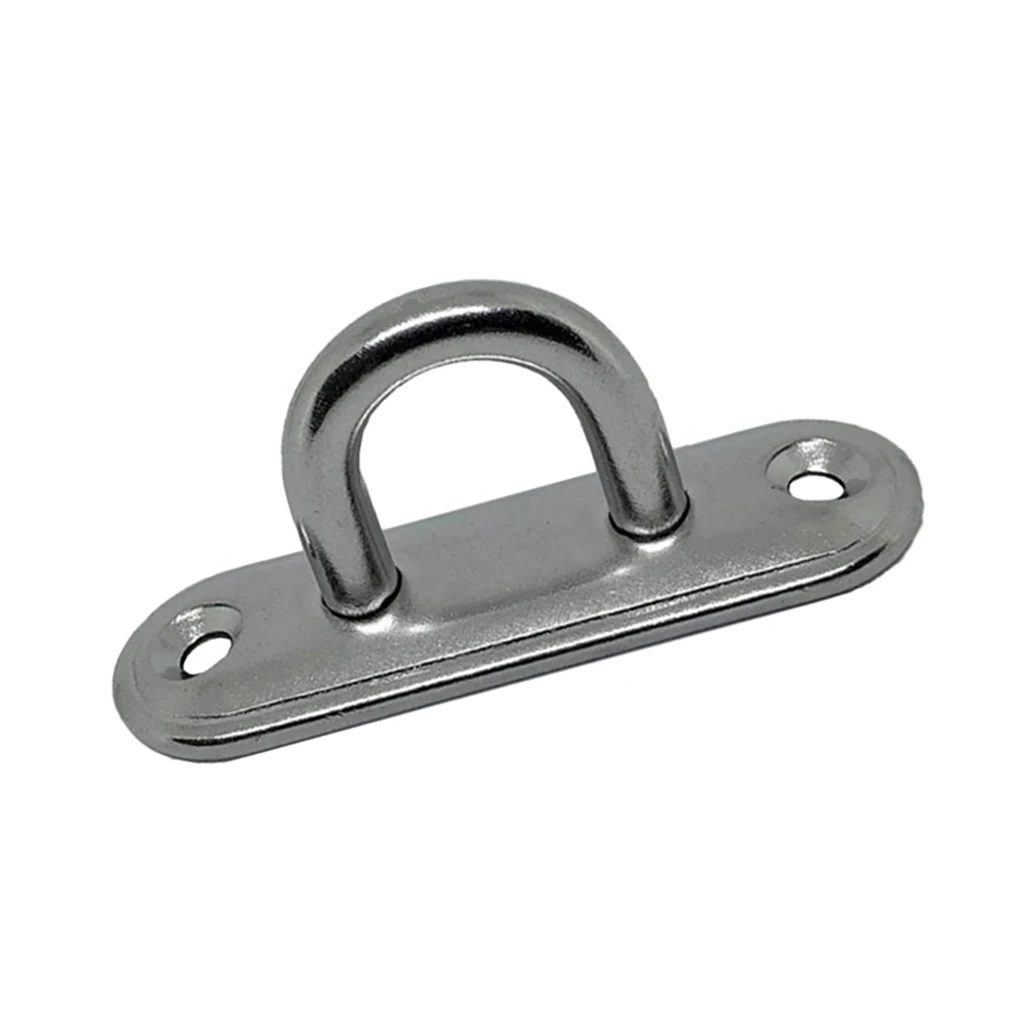 1 Pcs 4.5mm 304 Stainless Steel Oblong Pad Eye Plate Boat Staple Hook Loop For Yachts/Boats /Hammock Chairs/Wood Ceiling