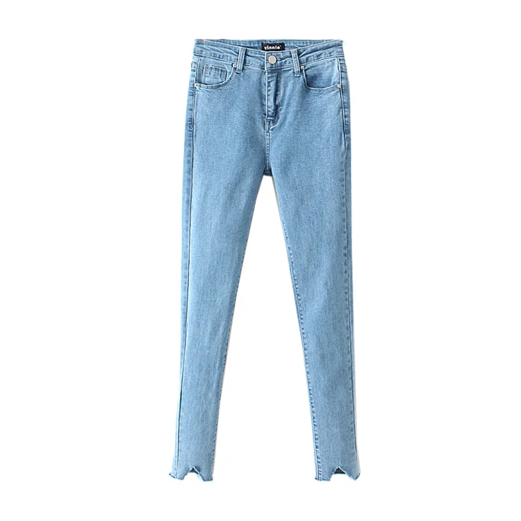 In the spring of 2017 new women's fashion all-match trousers cut wash old Stretch Jeans Pants 2017 new fashion spring