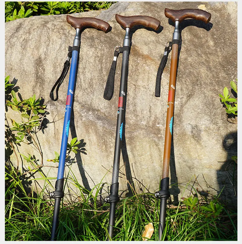Fibra de Carbono Bengala com Confortável Lidar com Bloqueio Presente dos Pais Pioneer Idosos Leve Ajustável t Rápido 1 Pçs 9 High Quality Esporte e Lazer