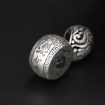 

Wholesale S999 Pure Silver Jewelry Creative micro-engraved Nano Stone Heart Pendants Men And Women Amulet Pendant