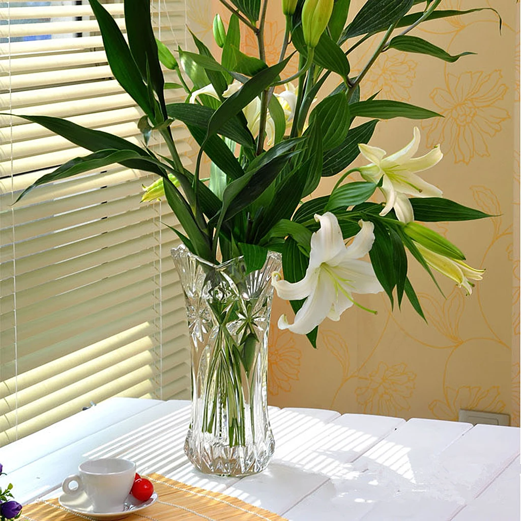 Glass Flower Planter Vase Terrarium Container Ornament For Living Room Table Decor