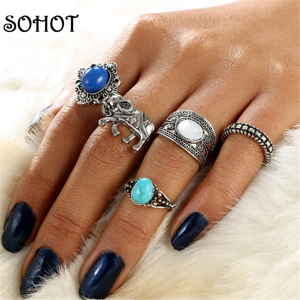 Женское кольцо SOHOT в богемном стиле 5 шт./компл. | Украшения и аксессуары