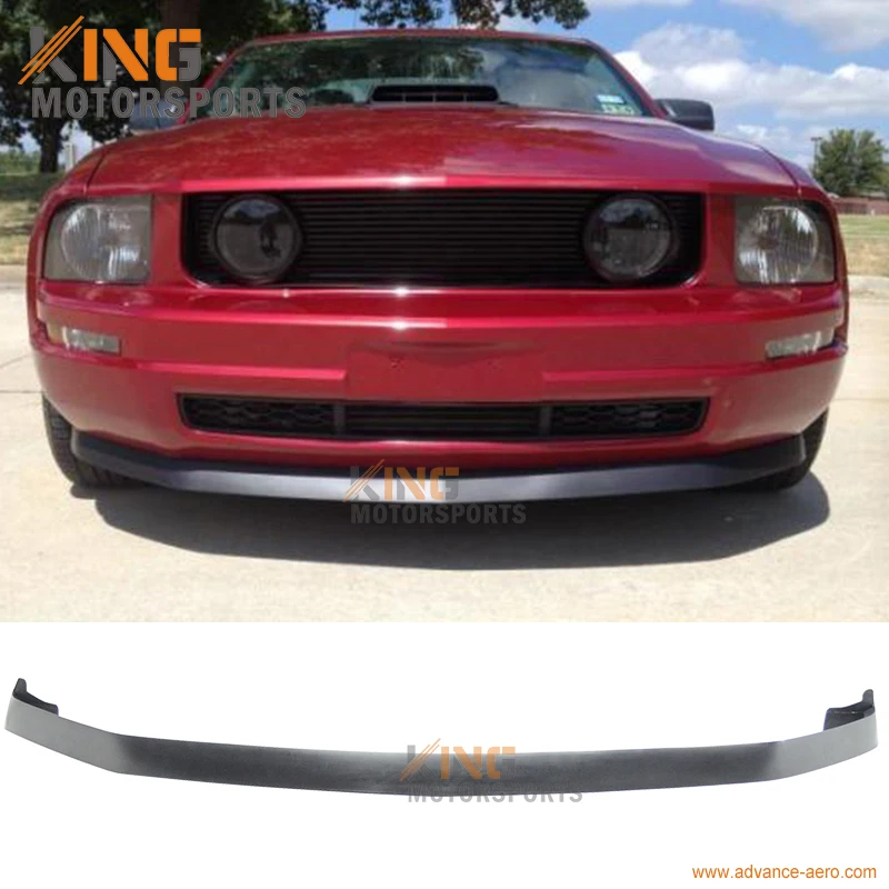 Подходит для 2005 2006 2007 2008 2009 Ford Mustang V6 2Dr IK Стиль подбородок спойлер переднего бампера для губ Неокрашенный Черный из искусственной кожи