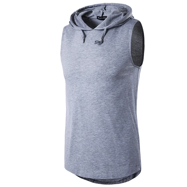 New Men Casual Slim Fit Basic Hooded Jacket Sleeveless