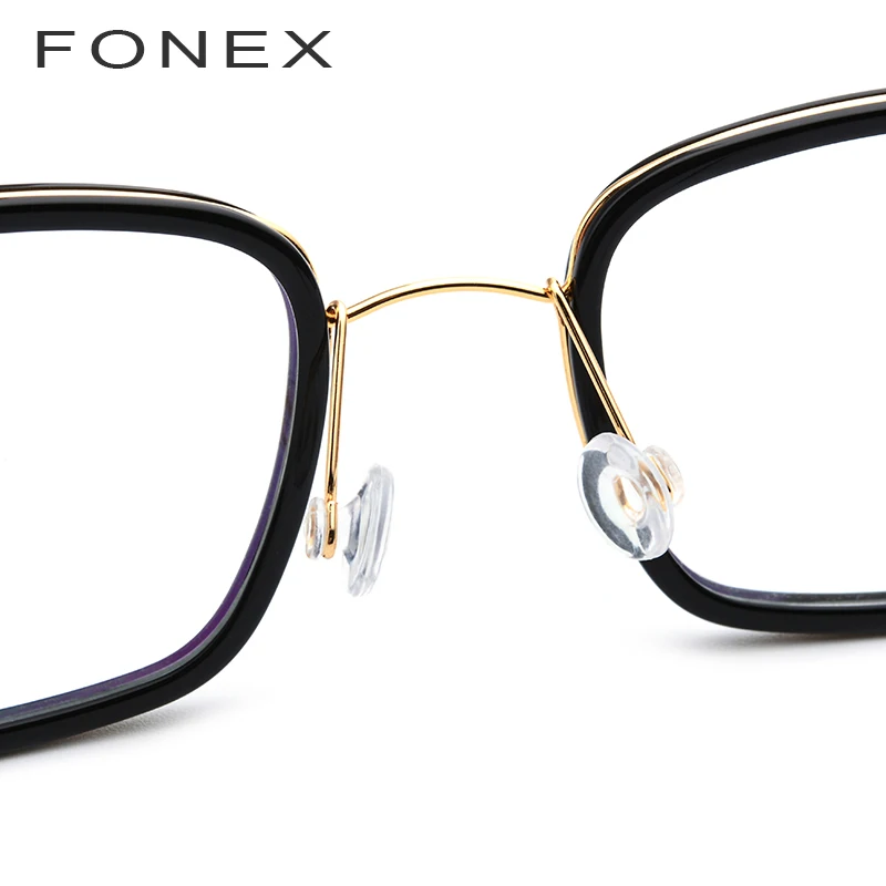 FONEX, титановый сплав, оптическая оправа для очков, для мужчин, ацетат, близорукость, датские очки, для женщин, по рецепту, безвинтовые очки, 98617