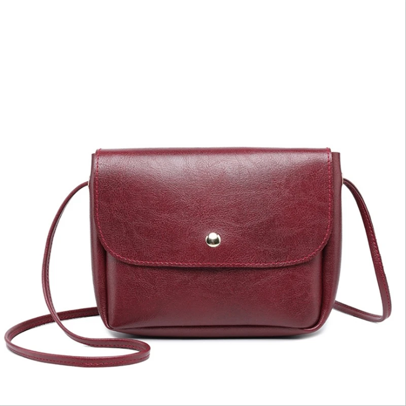 

Shell Type Women's Shoulder Bag Retro Pure Color Mini Messenger Chest Crossbody Handbag Female PU Leather Small Square Package