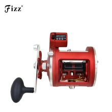 High Strength Aluminium Fishing Line Counter Trolling Fishing Reels 12 Bearing Drum Reel 999ft Depth Finder Counter Meter Gauge