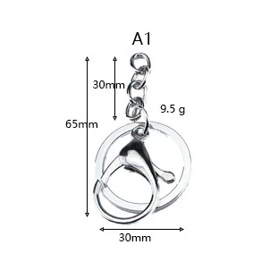 10 шт. 30 мм застежка-карабин, крючок для ключей, зажимы для ключей, автомобильный брелок, разъемное кольцо для ключей для diy, аксессуары для изготовления ювелирных изделий - Цвет: A1 sliver