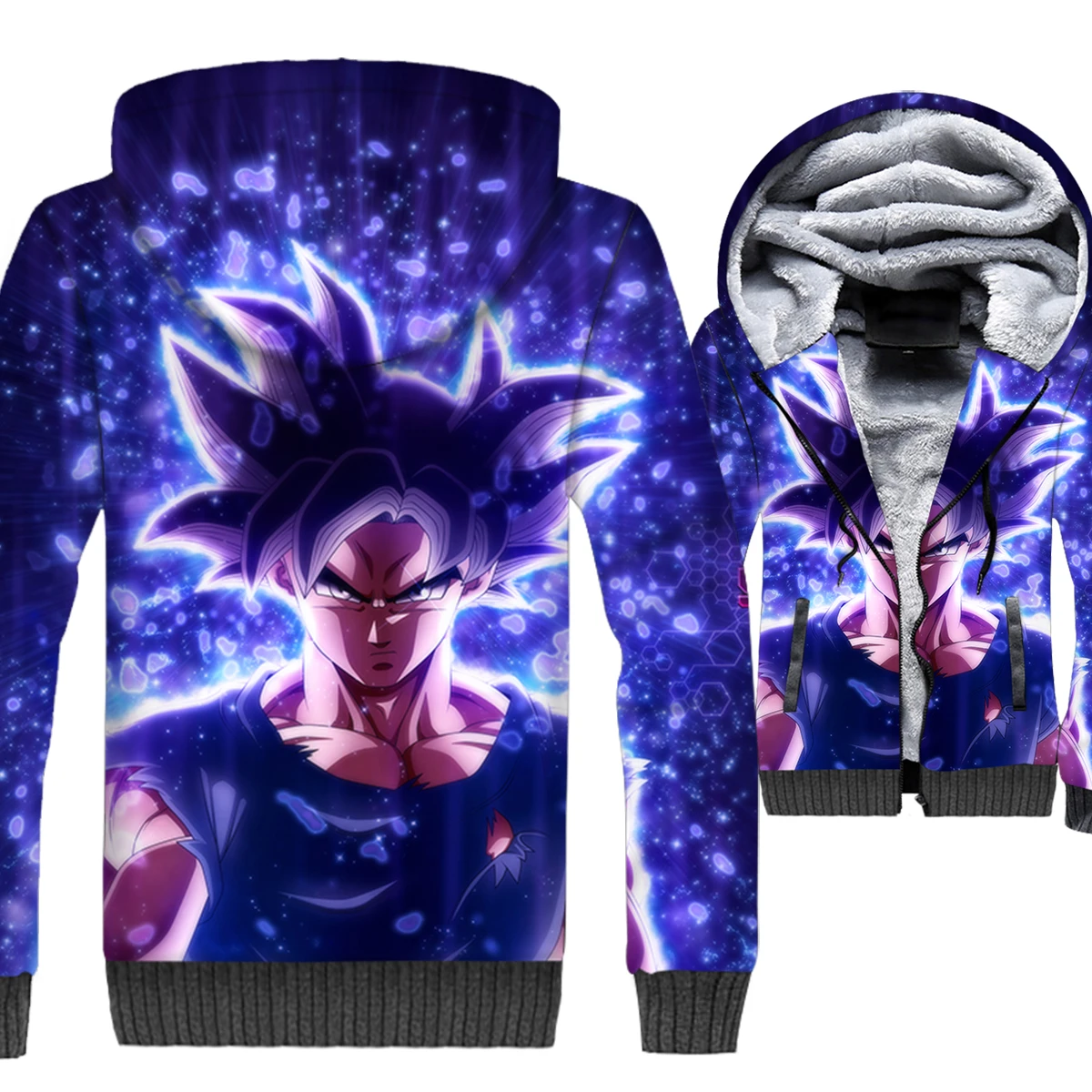 

Anime Dragon Ball Hoodies Men Super Saiyan Sweatshirts Harajuku Coat Winter Thick Fleece Warm Vegeta 3D Jackets Cool Streetwear
