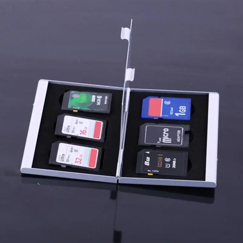 Алюминиевый сплав EVA Алюминий для Micro SD/MMC/TF Коробка для хранения карт памяти протектор чехол для iPhone 6 карт