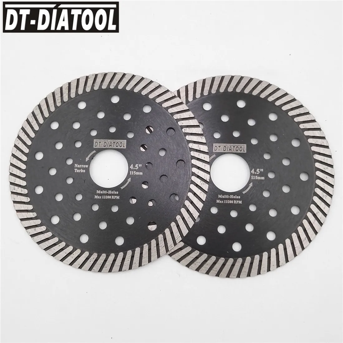 DT-DIATOOL 2 шт 4,5 дюймов Diamond горячего прессования узкий Turbo режущие диски Dia115MM резка диск сегмент с защитой кладки