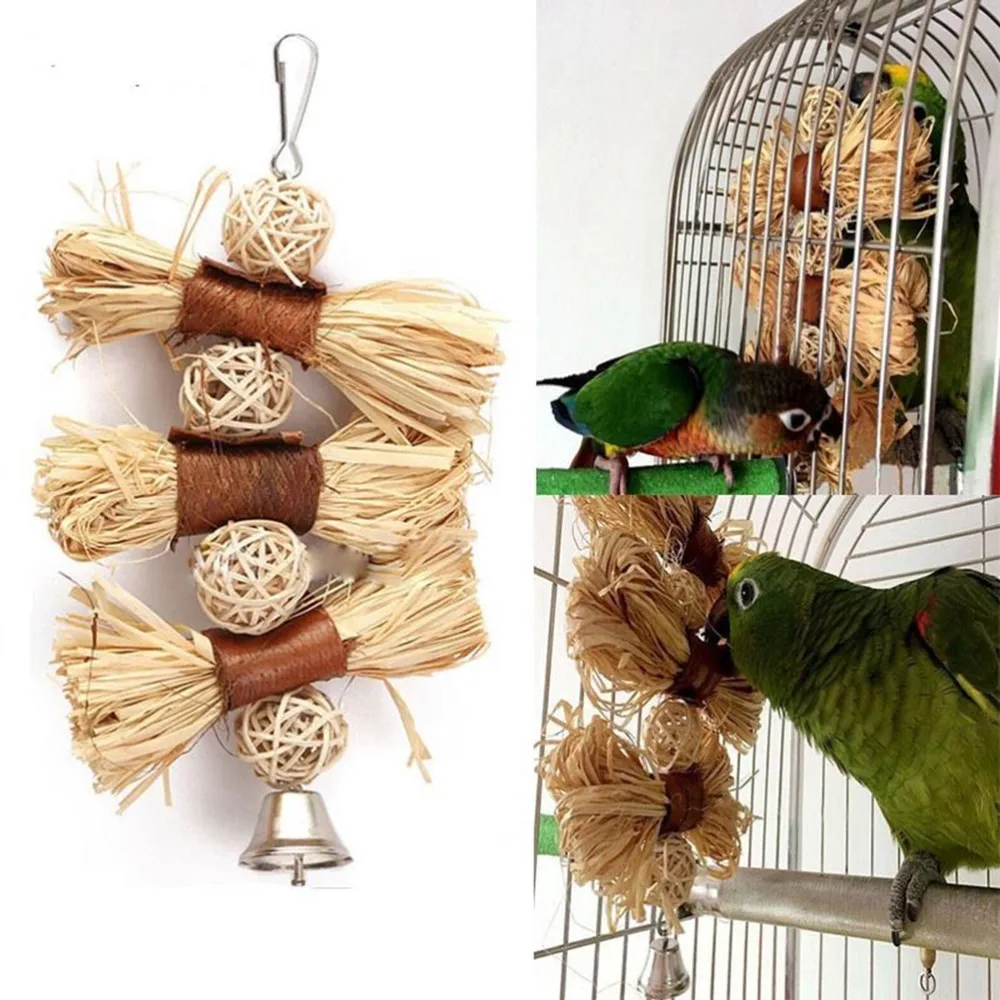 Животное натуральный Лафит трава Conure петух птица игрушка клювоточка для попугая кусачки качели клетки игральные игрушки