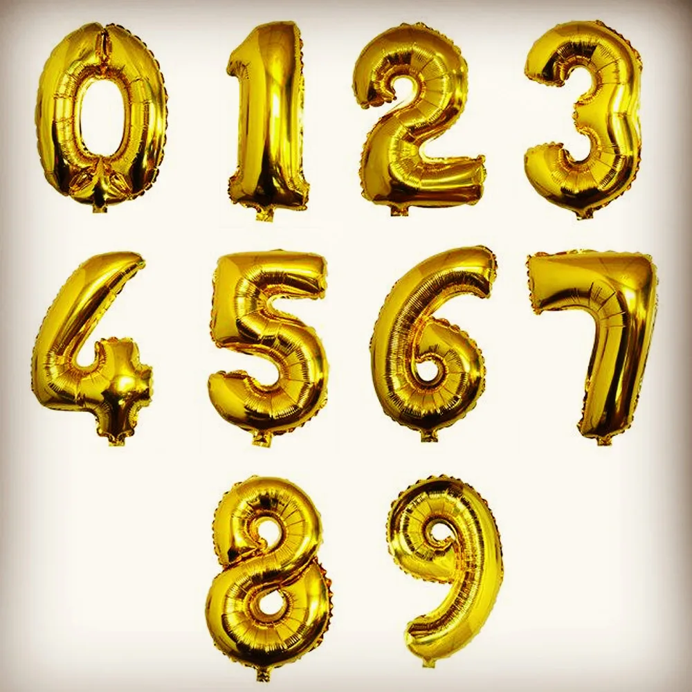 

32/40 Giant Gold Silver Helium Number Balloon Foil Air Balloons Happy Birthday Party Decorations Adult Kids Event Party Supplies