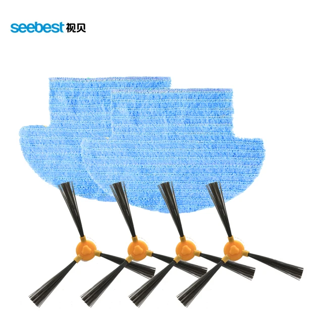 Seebest D730/D720 Робот Пылесос Запчастей Боковая Щетка 4 шт. плюс Мокрый/Сухой Швабры 2 шт. для замены