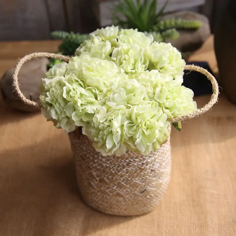 5 головок пионы искусственные цветы Букет пионов для Свадебные украшения домашнего декора шелковые гортензии дешевые цветок