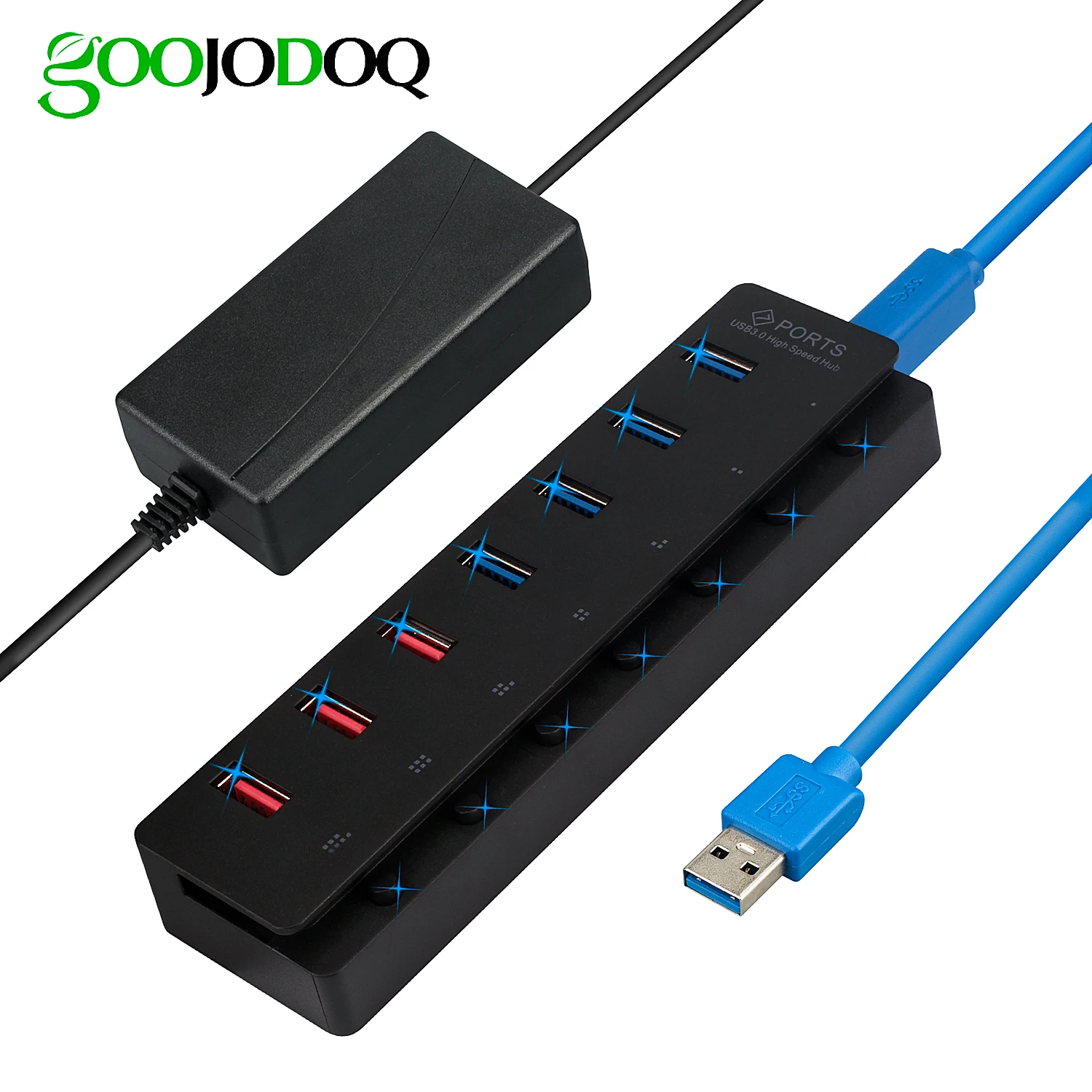 

Hub USB 3.0 4 Ports USB3.0 Charger with 5V 5A Power Adapter 3 Smart Charging Ports Multi USB Splitter for Macbook PC Accessories