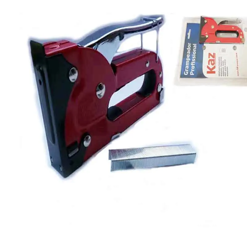 Grampeador Profissional RED STAPLE GUN HEAVY DUTY HAND UPHOLSTERY 4 8MM