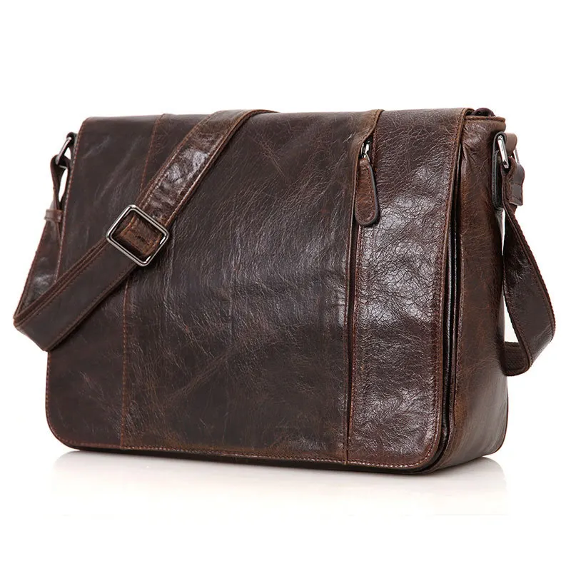 Nesitu Vintage 100% Guarantee Real Skin Genuine Leather Cowhide Men Messenger Bags #M7338