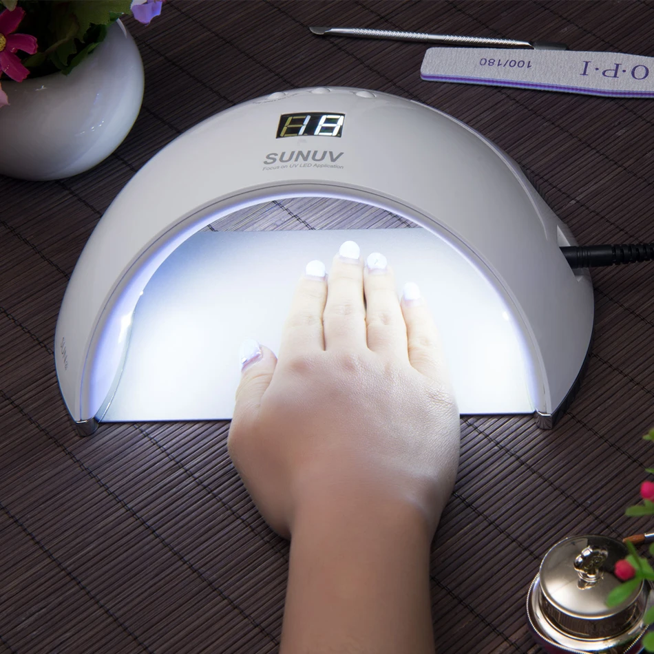 SUN6 Smart Nail Lamp LED UV Lamp Dryer Metal Bottom Auto Sensor Button