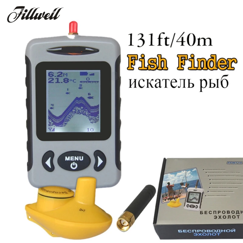 

Depth Sonar Fish Finder Wireless Sounder for Fishing Sonar Alarm Fishfinder 100M Depth River Transducer Sensor ZYD1957