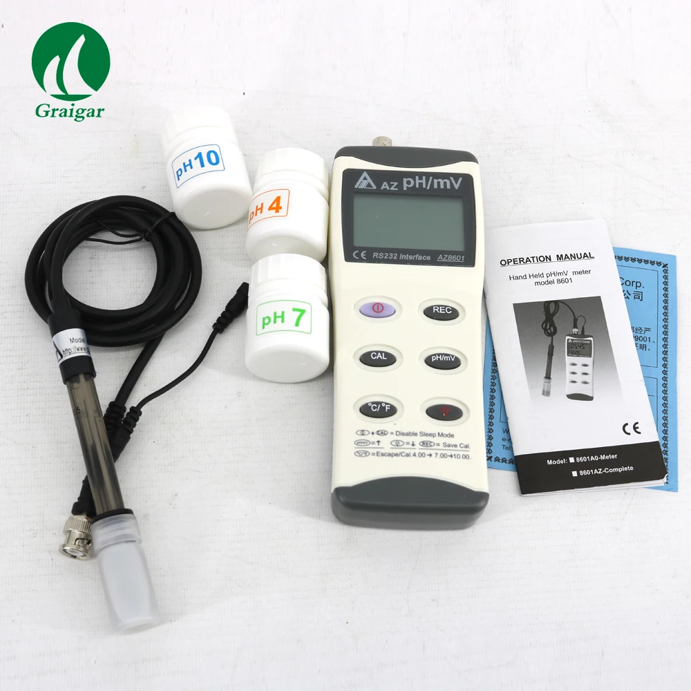 

AZ8601 PH ORP Meter Range PH: 0.00 ~ 14.00 with RS232 Interface pH Resolution 0.01
