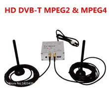 Car Digital TV Receiver Box HD DVB-T MPEG4&MPEG2+Dual Antenna For Car DVD Player Radio Stereo GPS Navigation