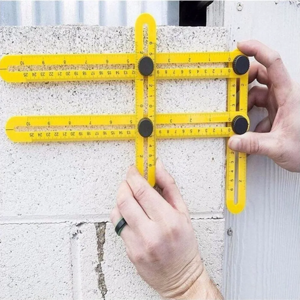 

Four-Sided Ruler Measuring Instrument angle-ize Template Angle Tool Mechanism Slides For Handmen Builders Handymen Craftsmen