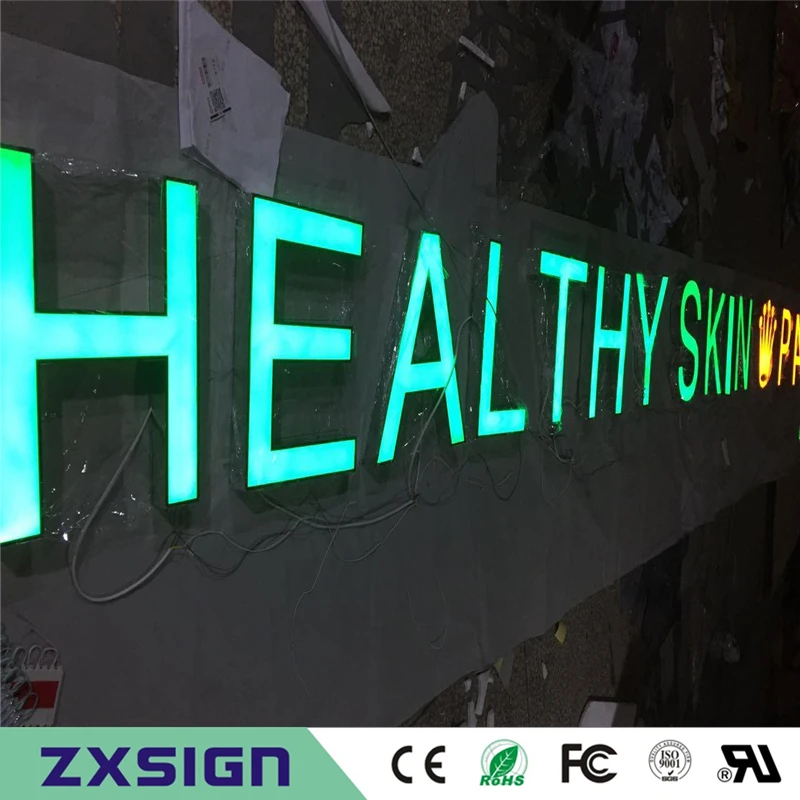 

Factory Outlet Outdoor Acrylic front illuminated led channel letterings, custom salon club hotel name big led signs